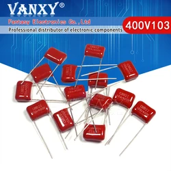 Condensador de película de polipropileno CBB, 400V103J, 0,01 UF, 10NF, 103, 400V, paso de 10MM, 10 unidades