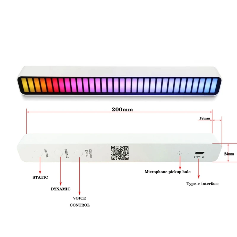 เพลงบาร์ RGB เพลงแสงบรรยากาศภายในรถในร่มโต๊ะ,เหมาะสำหรับการเชื่อมต่อ USB แหล่งจ่ายไฟ DC5V