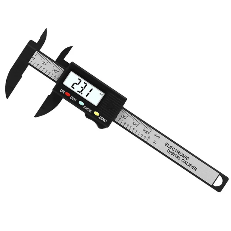 Plastic Vernier Caliper 0-100mm Measuring Tool LCD Digital Electronic Carbon Fiber Vernier Caliper Gauge Measuring Tool