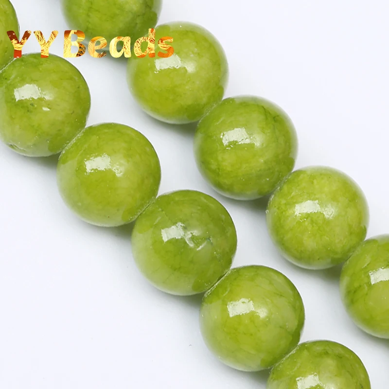 High Quality 100% Natural Green Jades Chalcedony Beads 6mm-12mm Loose Charm Beads For Jewelry Making DIY Bracelets Necklaces 15