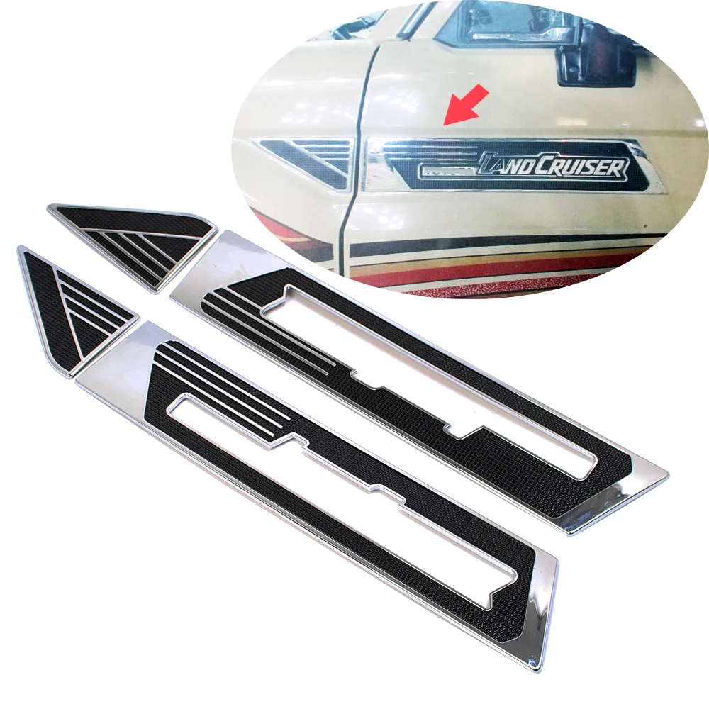 

For Toyota Land Cruiser LC76 LC78 LC79 FJ79 Car Side 3D Chromed Emblem Badge Decal Sticker Logo Fenders Side Emblem Car Styling