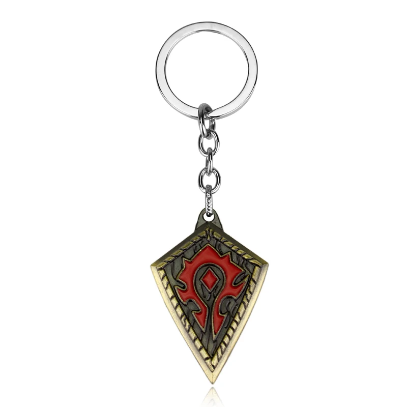 Game World Of Warcraft Keychain Engraved WOW Logo Metal Keyring for Man