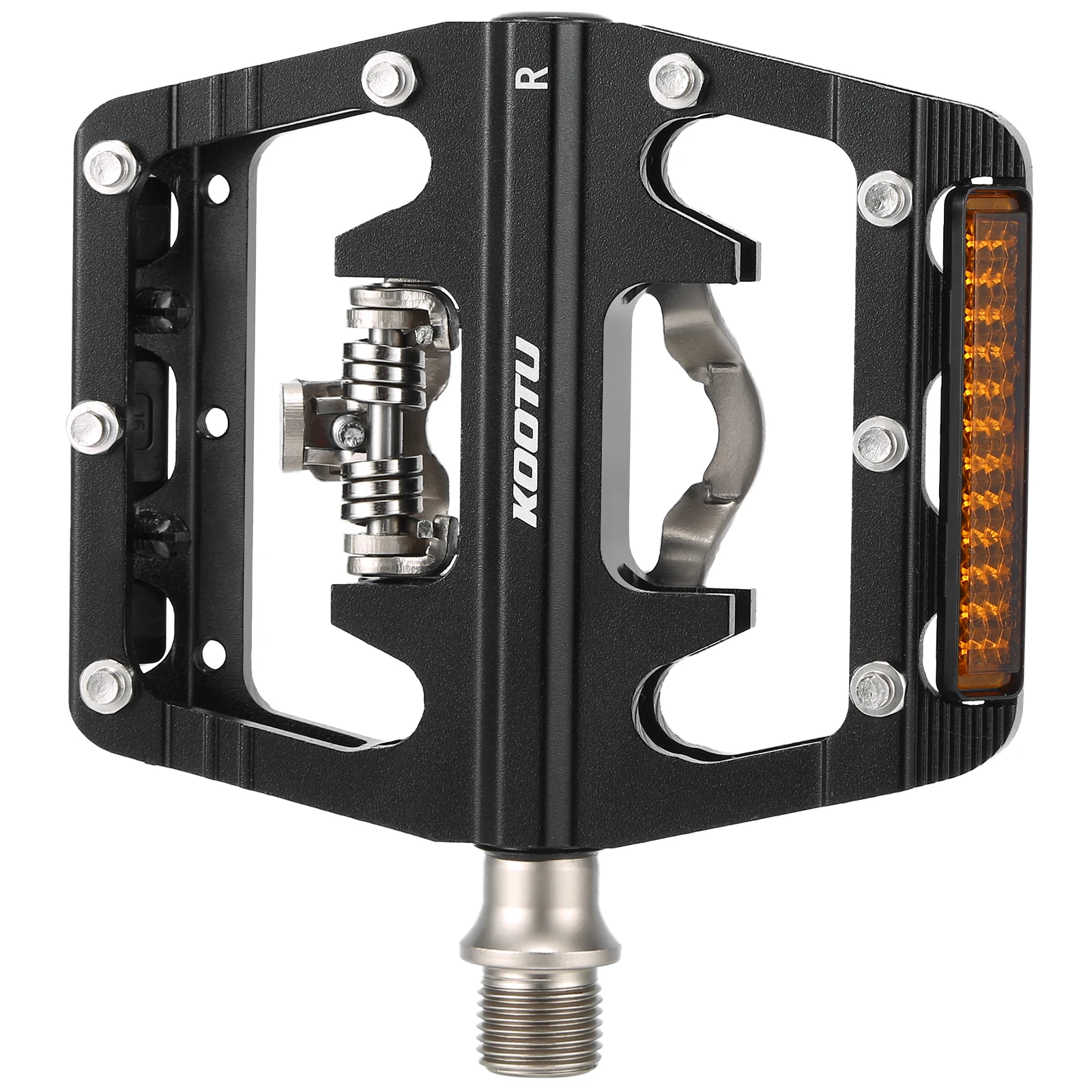 Mountain Bike Clipless Pedals All-Aluminum MTB Clip-On Pedals Luminous Reflectors Lockable Pedals Suitable SHIMANO SPD System