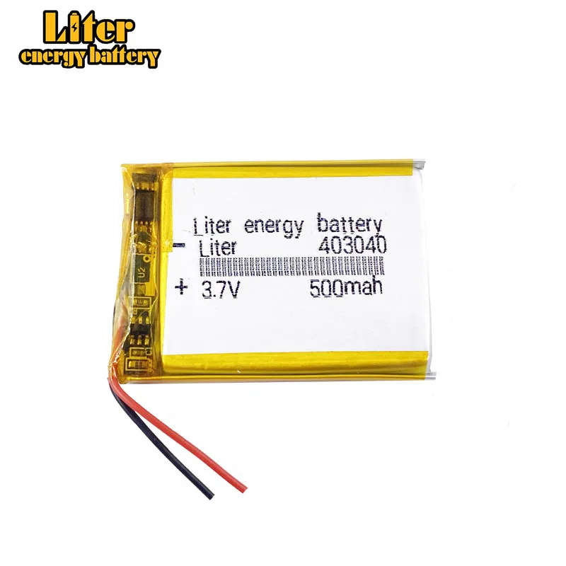 Polymer battery 500mah 3.7V 403040 smart home MP3 speakers Li-ion Rechargeable batteries for dvd,GPS,mp3,mp4,bluetooth speaker