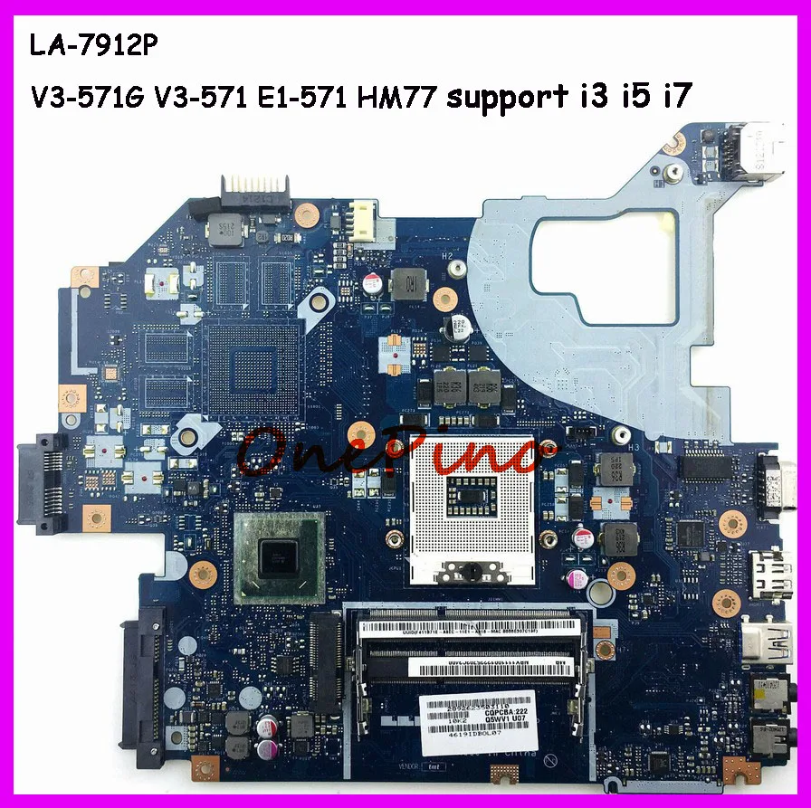 

LA-7912P HM77 For Acer aspire E1-571G V3-571G V3-571 motherboard NBC1F11001 support i3 i5 i7 CPU DDR3 tested