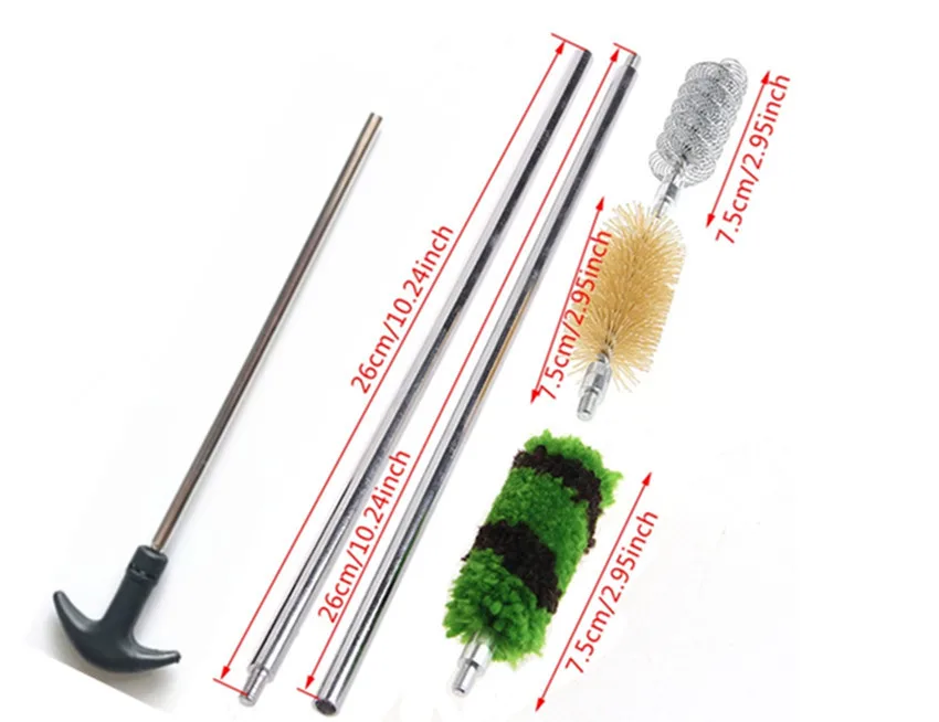 6Pcs/Set Tactical 12 GA 16 GA 20 GA 410 GA Gauge Hunting Gun Cleaning Set Rod Brush Rifle Pistol Tube Barrel Cleaning Kit Tool