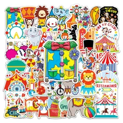 10/30/50pcs Amusement Park Circus Cartoon Stickers Aesthetic DIY Scrapbooking Water Bottle Bicycle Kids Toy Kawaii Stickers