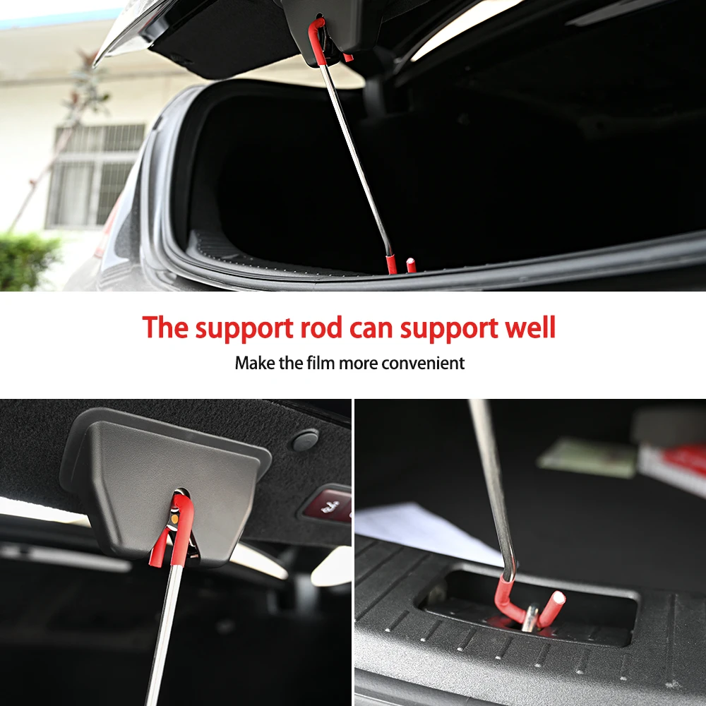 FOSHIO 2pcs Car Door Trunk Holding Tool Carbon Fiber Vinyl Film Wrapping Aid Brace Stick Auto Window Tinting Steady Hook Support