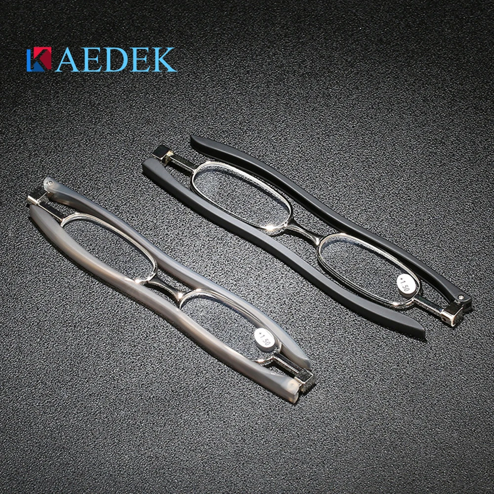 KAEDEK 2024 New Unisex Reading Glasses Men Women Clear Lens elastic Computer Folding Eyeglasses For Sight 360 degree rotating