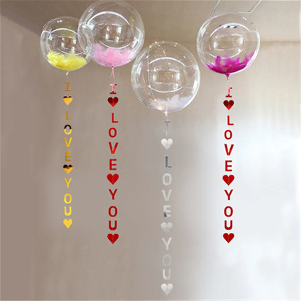 1.1m Red Heart I love you Letter Sequined Balloon Pendant Romantic Valentine\'s day wedding party decoration Balloon Accessories