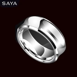 Men Tungsten Ring, Hip Hop Personality Ring, Curved Aperture Finger Single Ring, Customized