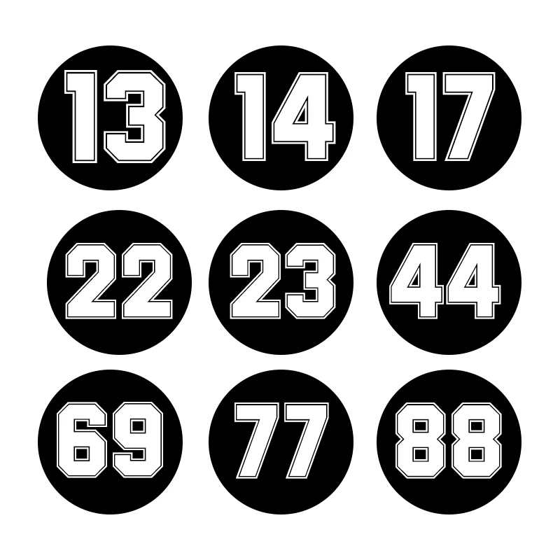 

CK20979# Funny Racing Number 13 17 19 21 23 69 77 in Circle Car Sticker Waterproof Vinyl Decal Stickers for Motorcycle Bumper