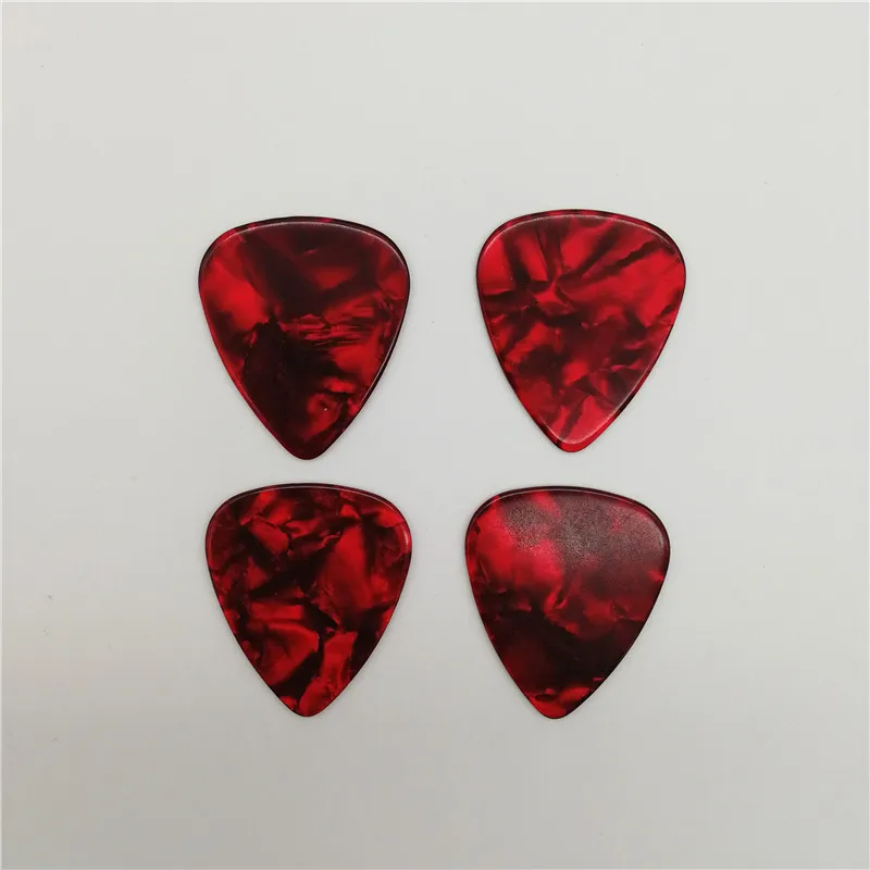 Bulk Blank Pearloid Red Celluloid Guitar Picks, Plectrum Mediator for Bass, Ukulele, 0.46mm, 0.71mm, 1.0mm, 0.96mm, 200Pcs