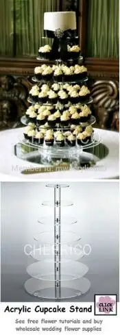 

New 2019 free selling 7 Tier round /cooking tools/ Beautiful Clear Acrylic Cupcake Stand For acrylic Wedding Party cupcake stand