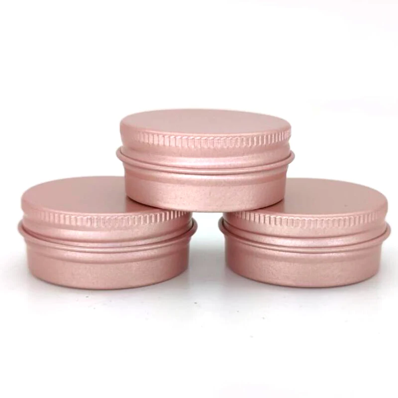 50/100pcs/lot 15g aluminum jar rose gold color Metal Empty Cosmetic Care Eye Cream Lip Balm Gloss Packaging 15g aluminum tin