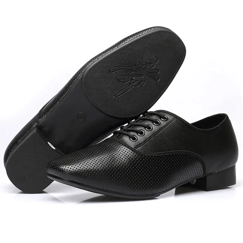 Zapatos de baile de Salsa para hombre, zapatillas de baile latino, piel auténtica, suela suave, Tango, salón de baile, modernas, adultos