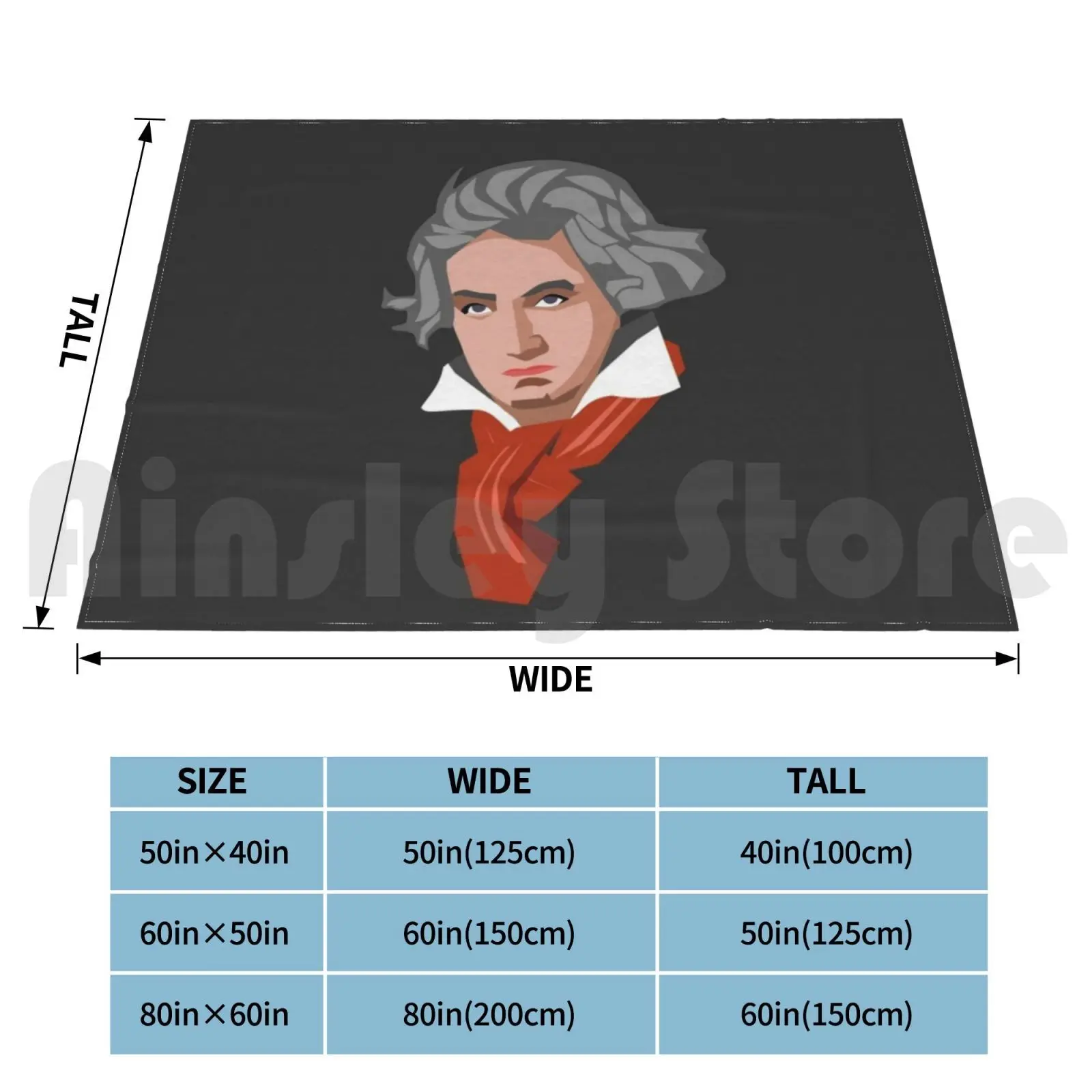 Ludwig Blanket Fashion Custom Beethoven Portrait Beethoven Beethoven Beethoven 1803 Ludwig Van Beethoven