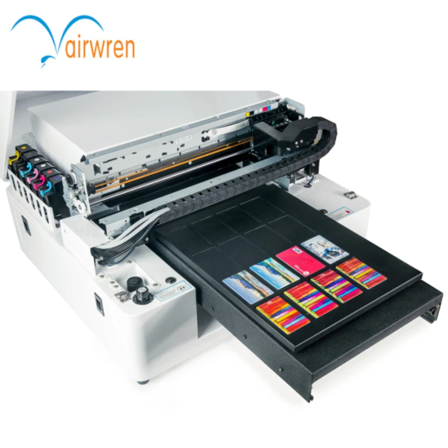 Airwren A3 Size Multicolor Digital Inkjet UV Flatbed Printer with High Resolution Automatic UV Printing Machine for Metal Glass