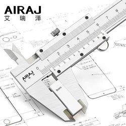 AIRAJ 150/200/300mm ölçüm cihazı sürmeli kumpas yüksek hassasiyetli yüksek karbonlu çelik dövme ölçme aracı