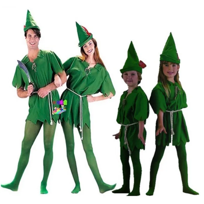 Halloween Party Cosplay Peter Pan Kostüm Kind Kinder Cartoon Film Kostüm Sexy Frauen Mädchen Jungen Peter Pan Kostüm