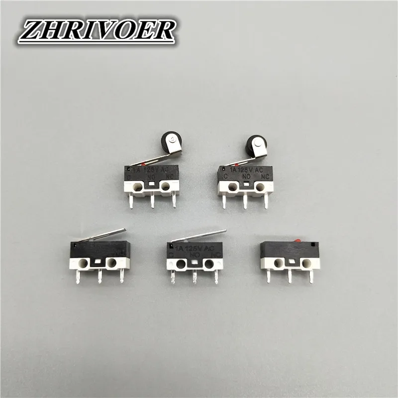 10Pcs Micro Limit Switch Push Button Switch 1A 125V AC Mouse Switch 3Pins Long Handle Roller Lever Arm SPDT 12* 6 *6mm TIAIHUA