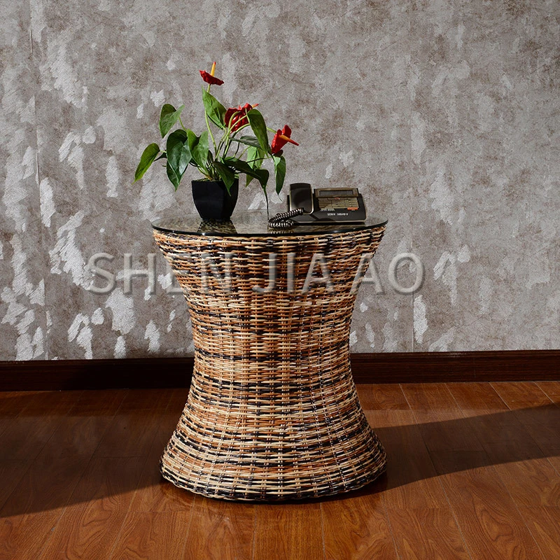 1PC Rattan-made Coffee Table Handmade Side Table Living Room Rattan Furniture Table Simple Design Rattan Coffee Table