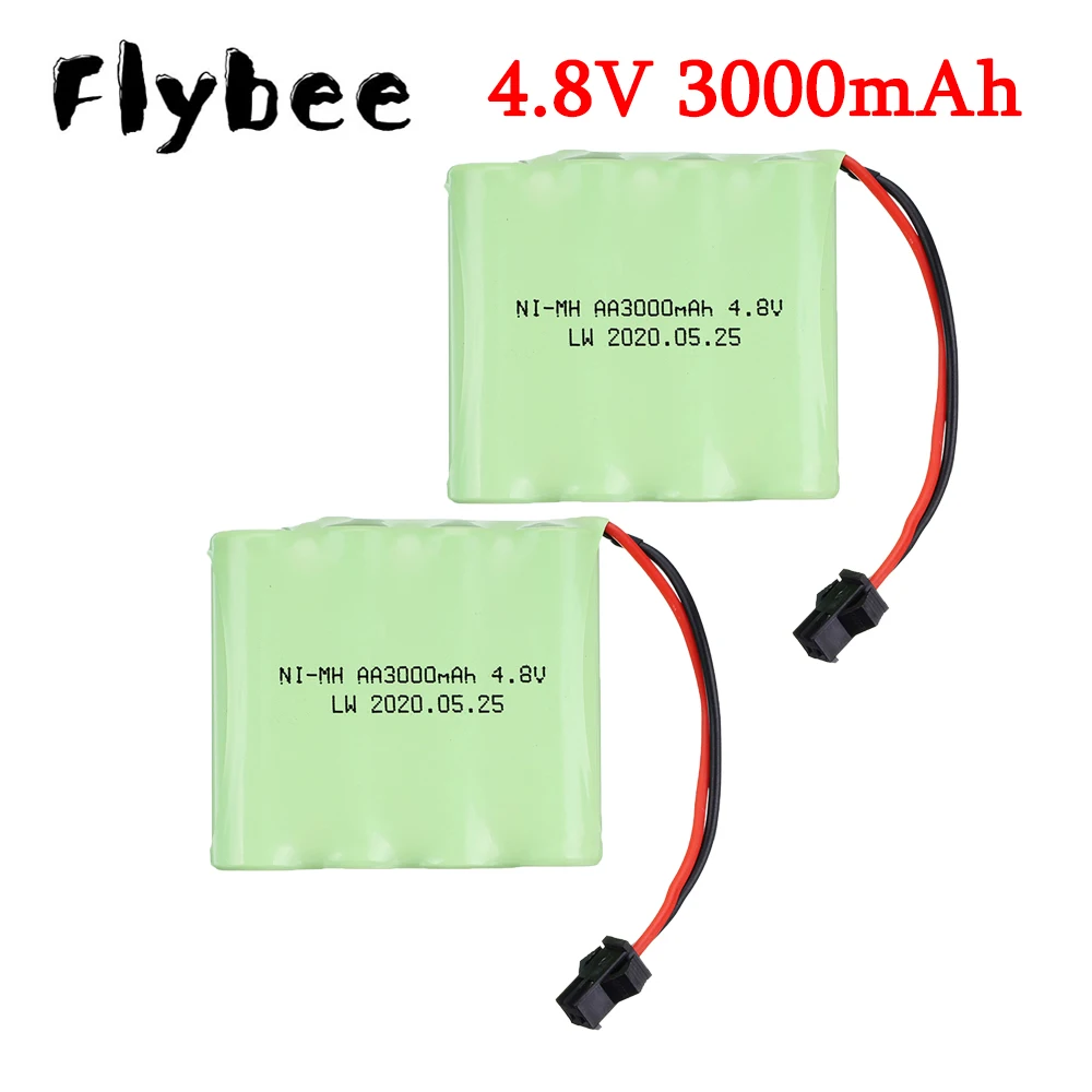 1-5pcs 4.8v 3000mah NiMH Battery For Rc Electric toys Cars Tanks Robots Boats Guns 4.8v Rechargeable Battery 4* AA Battery Pack