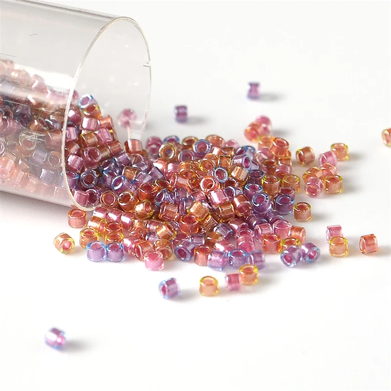 1,6 mm Miyuki Delica Glas japanische Perlen farbig gefüttert 10 g Kristall Rocailles für Schmuckherstellung Armband Diy – Detail 3