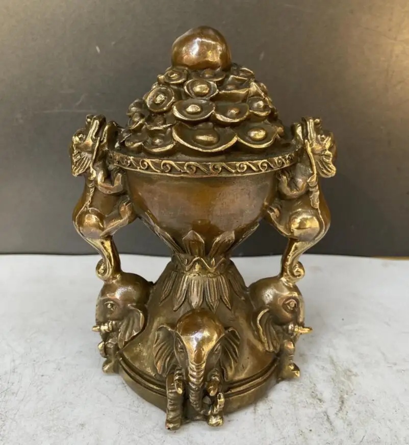 

China brass archaize cornucopia crafts statue