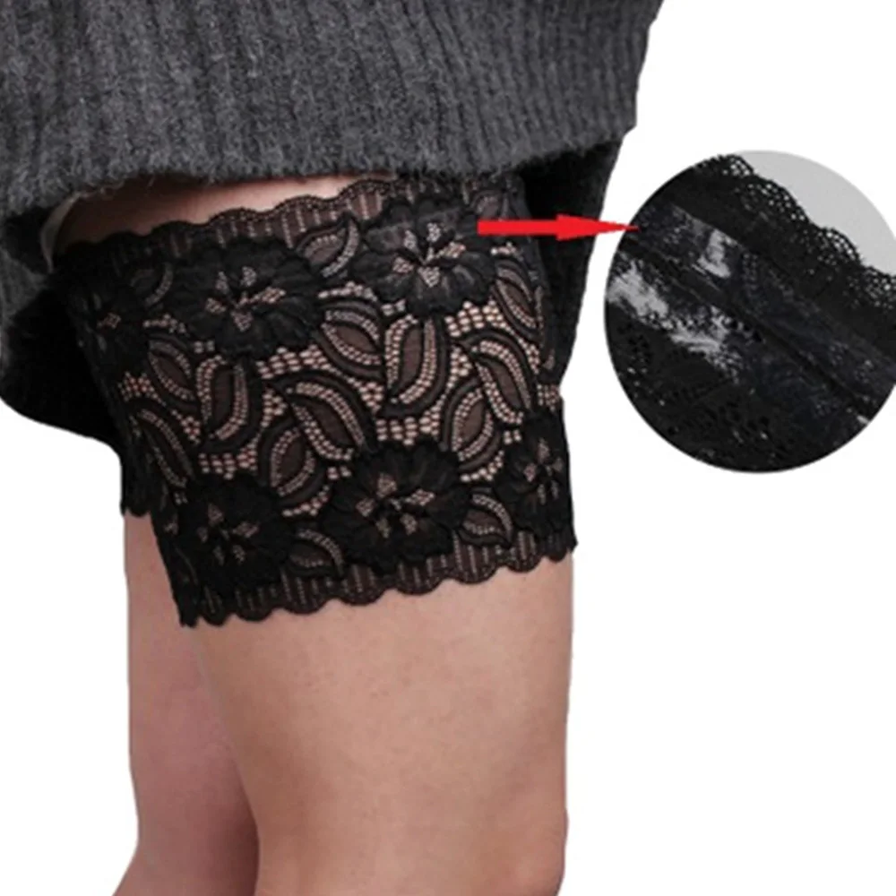 Women Sexy Lace thigh band Anti chafing None Slip silicone inner thigh comfort Anti friction strips Plus size Dropship