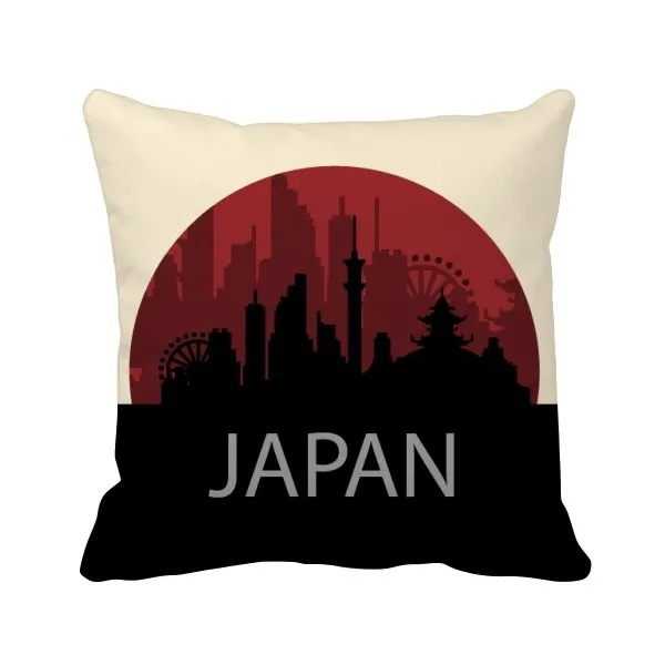 Architecture Landmark Black Japan Throw Pillow Square Cover