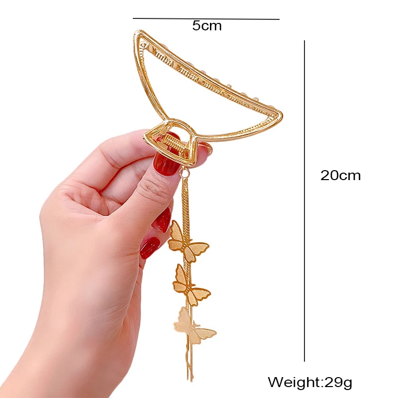 Girl Fashion Alloy Hair Claws Hair Clamps Butterfly Pendant Hairpins Hairgrips Korean Barrettes Crab For Women Hair Accessories 