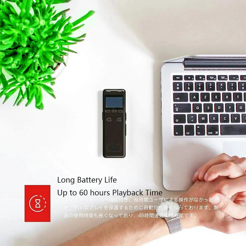 Telele32GB 64GB Voice Activated Mini Digital Voice Recorder Pen PCM Recording Dual MIC Denoise HIFI MP3 Professional Dictaphone