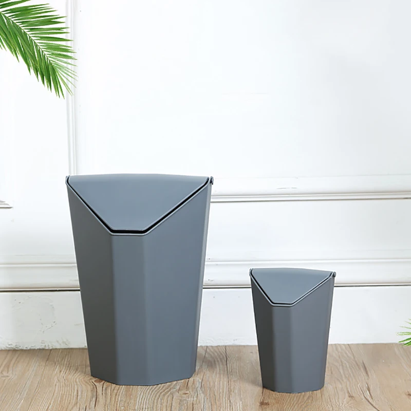 Creative Garbage Box Household Trash Can Plastic Rubbish Storage Container Clamshell Wastebasket Corner Trash Bin Kitchen Office