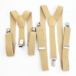2.5CM Wide Gold Silver Elastic Strap Unisex Suspenders Adjustable Y back Adult Chirldren Men Women Boys Girls Braces For Party