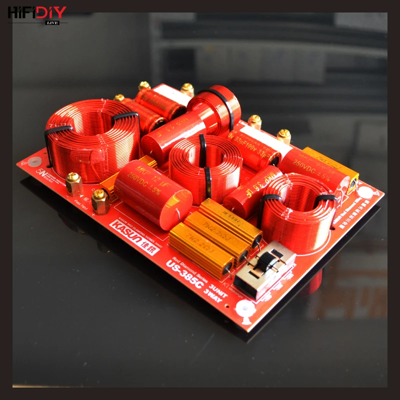 HIFIDIY LIVE US-385C 3 Way 3 speaker Unit (tweeter + mid +bass )HiFi Home Speakers audio  Frequency Divider Crossover Filters