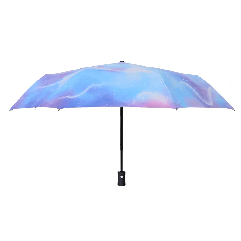 Umbrella Automatic Folding Women\'s Umbrella Three-folding Umbrella Windproof Starry Sky Color Creative Sun Umbrella Parasol