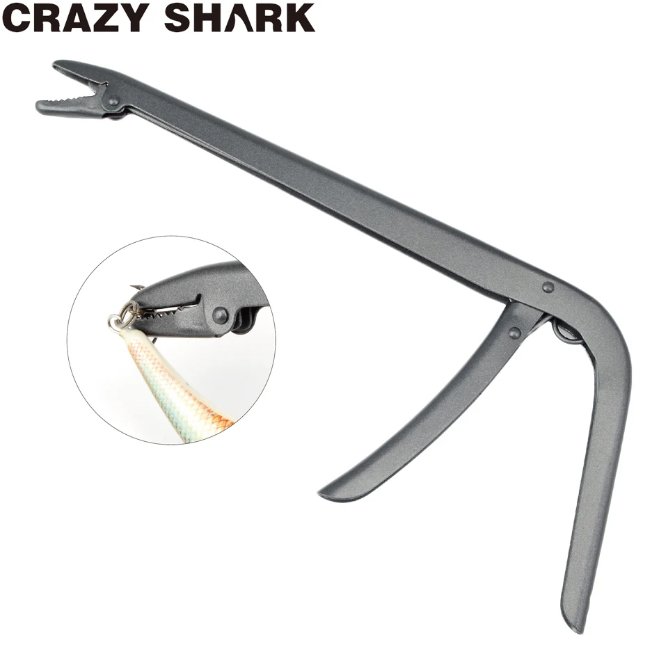 Crazy Shark Stainless Steel Fish Hook Remover Extractor Unhooking Device Fish Clamp Clip Catch Fishing Tool Fish Tackle Control