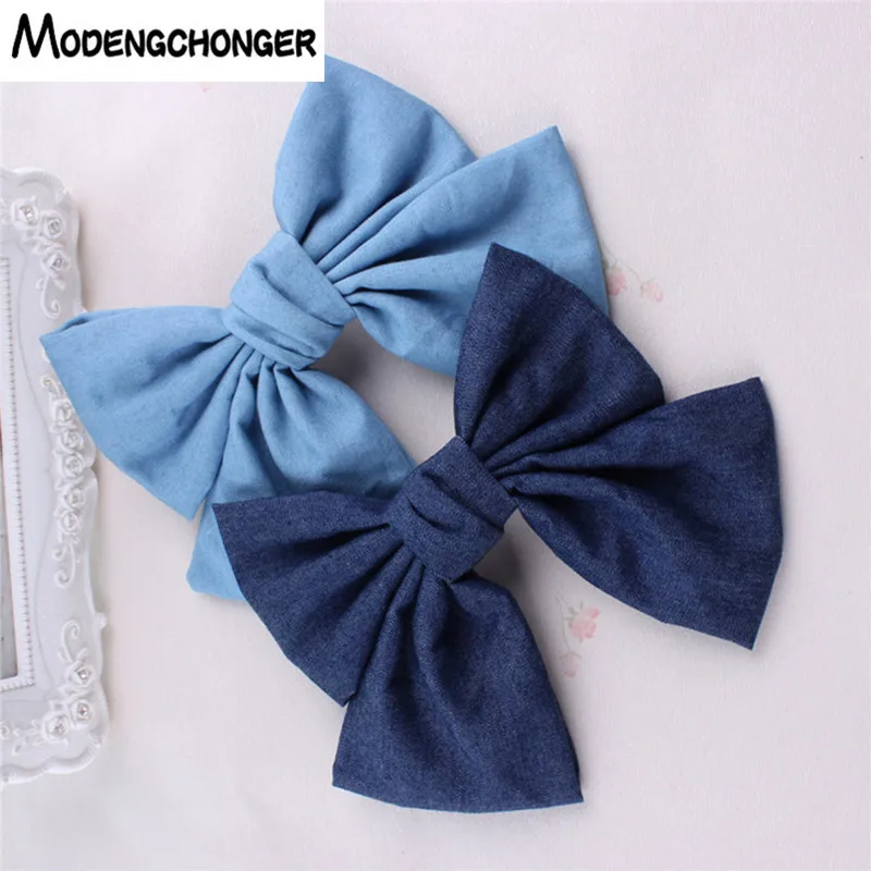 1PCS Large Hair Bow  For Girl Hair Clips Striped Fabric   Barrette  Women   Fashion Hair Accessories