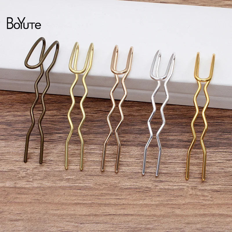 BoYuTe (20 Pieces/Lot) 70*13*1.8MM Metal Brass Hair Fork Hairpins Factory Direct Sale Diy Jewelry Accessories