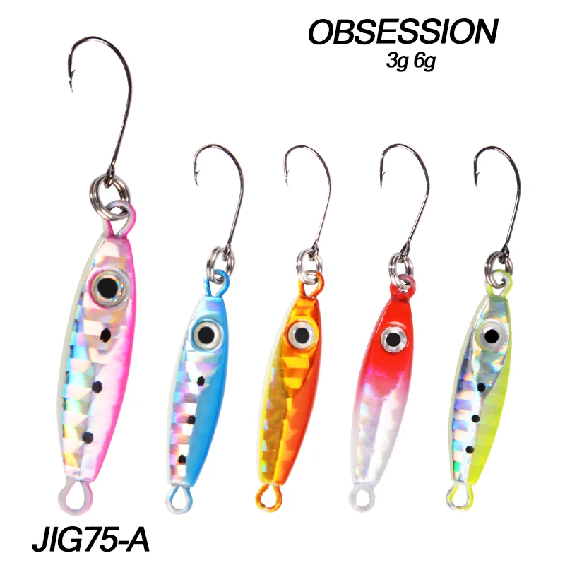 Micro lure Metal Jig Set 3g 5g 6g Mini Fishing Lure Artificiais Jigs Bait with Single Hook for Trout Winter Ice Fishing Tackle