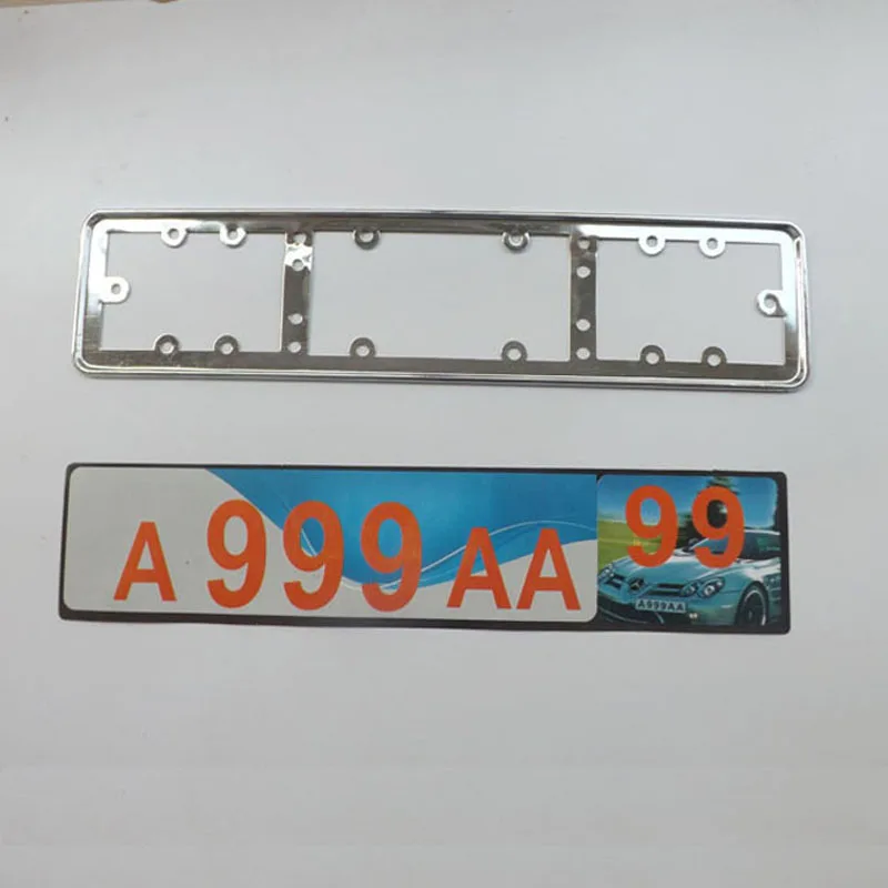 Car License Plate Frame Metal for EU Car License Plate Frame Number Plate Holder 2pcs