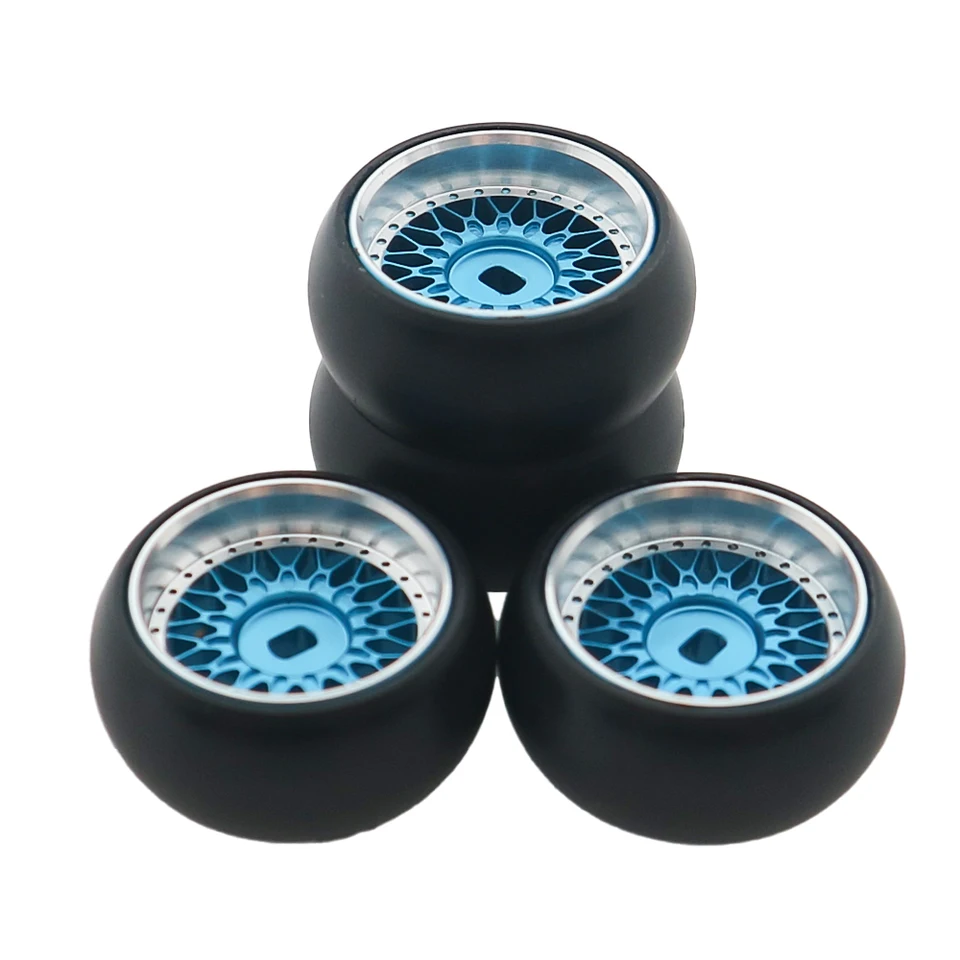 4 pièces de remplacement de pneus de jante en alliage de caoutchouc pour Wltoys K969 chenille RC