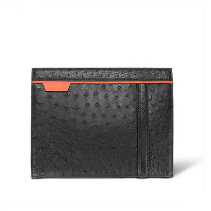 

mafeimengge Ostrich leather bag Men's fashion leisure Hand caught business high-grade personality Male men clutch bag