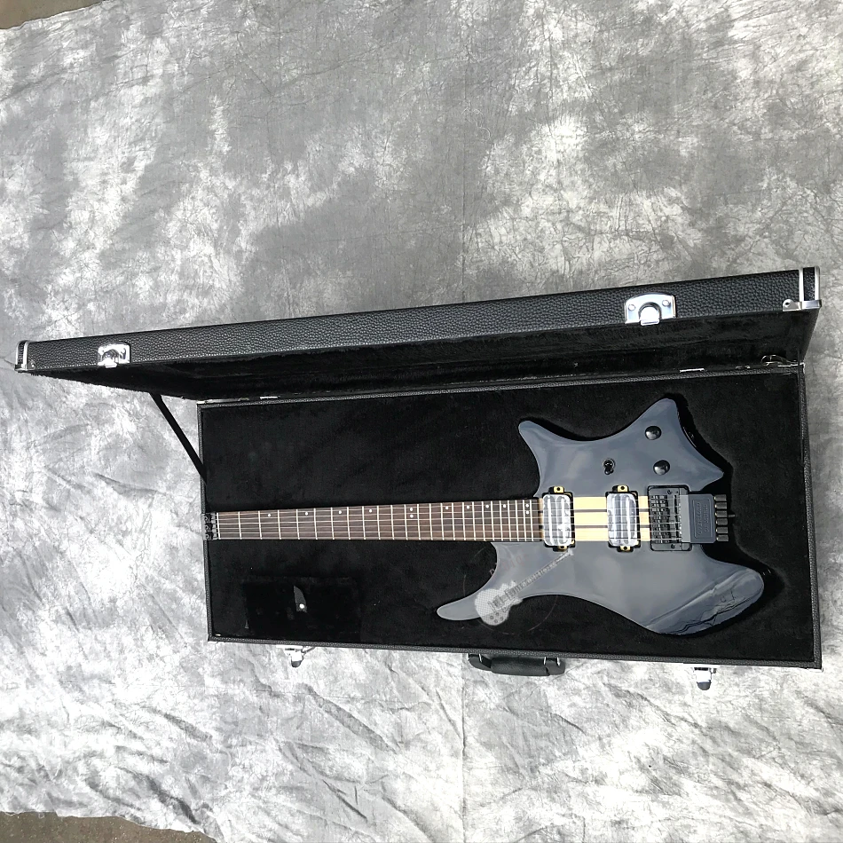 Made in China, black cuboid guitar case, headless exclusive guitar case, best choice for transportation, color customizable.