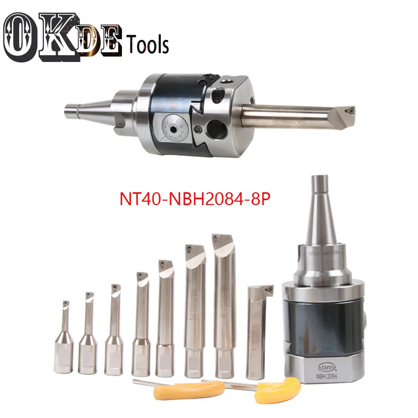 high precision M16 NT40-NBH2084 CNC 0.01 run nout Micro tool with NT shank NBH2084 system boring heads with 8pcs boring bar