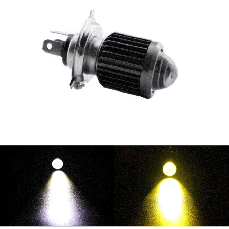 1pcs H4 LED Moto H6 BA20D LED Lamp Motorcycle Headlight Bulbs CSP Lens White Yellow Hi Lo Scooter Accessories Fog Lights 12V