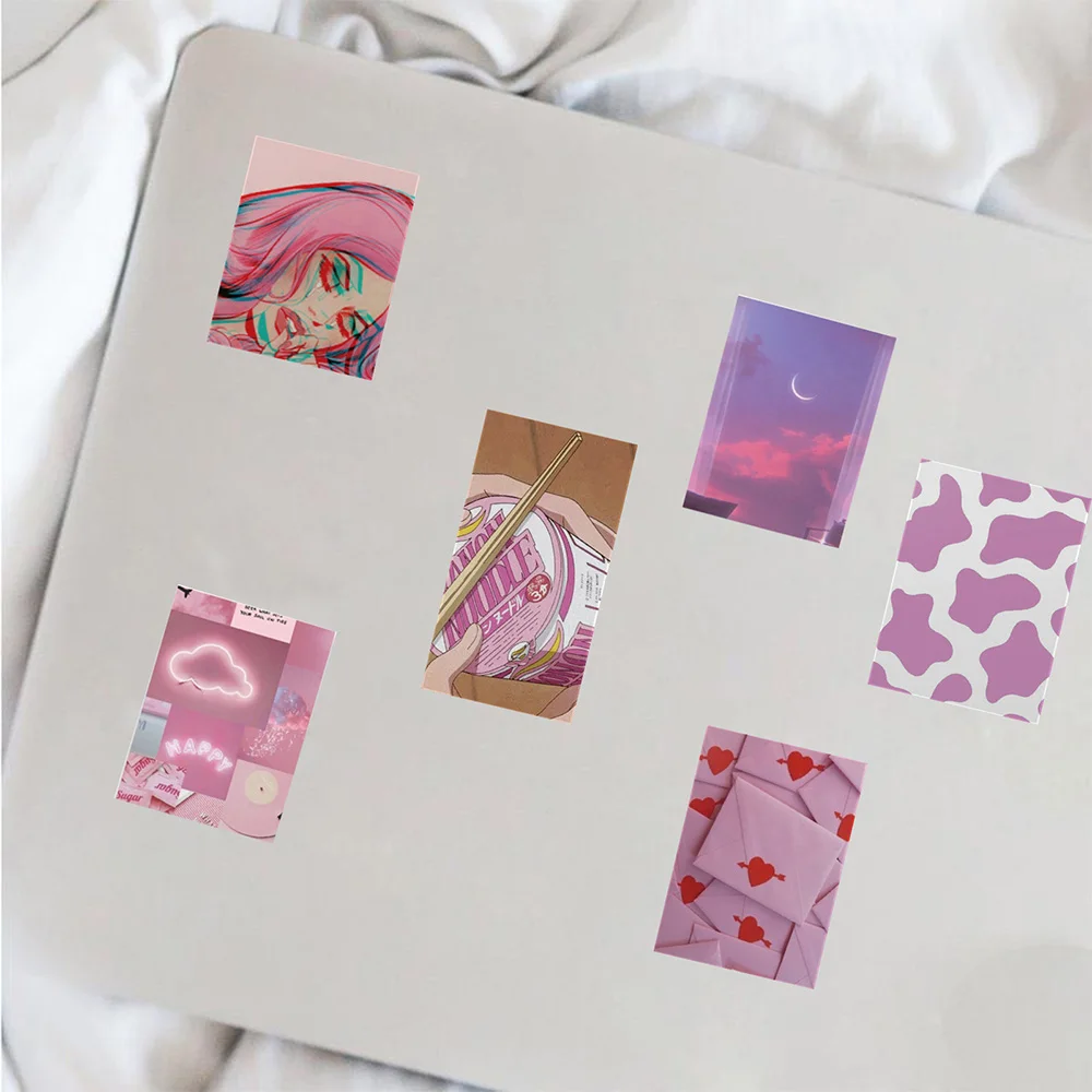 10/30/50 sztuk śliczne różowe kreskówki naklejki estetyczne Decoracion Scrapbooking Laptop telefon papiernicze wodoodporna naklejka dla dzieci