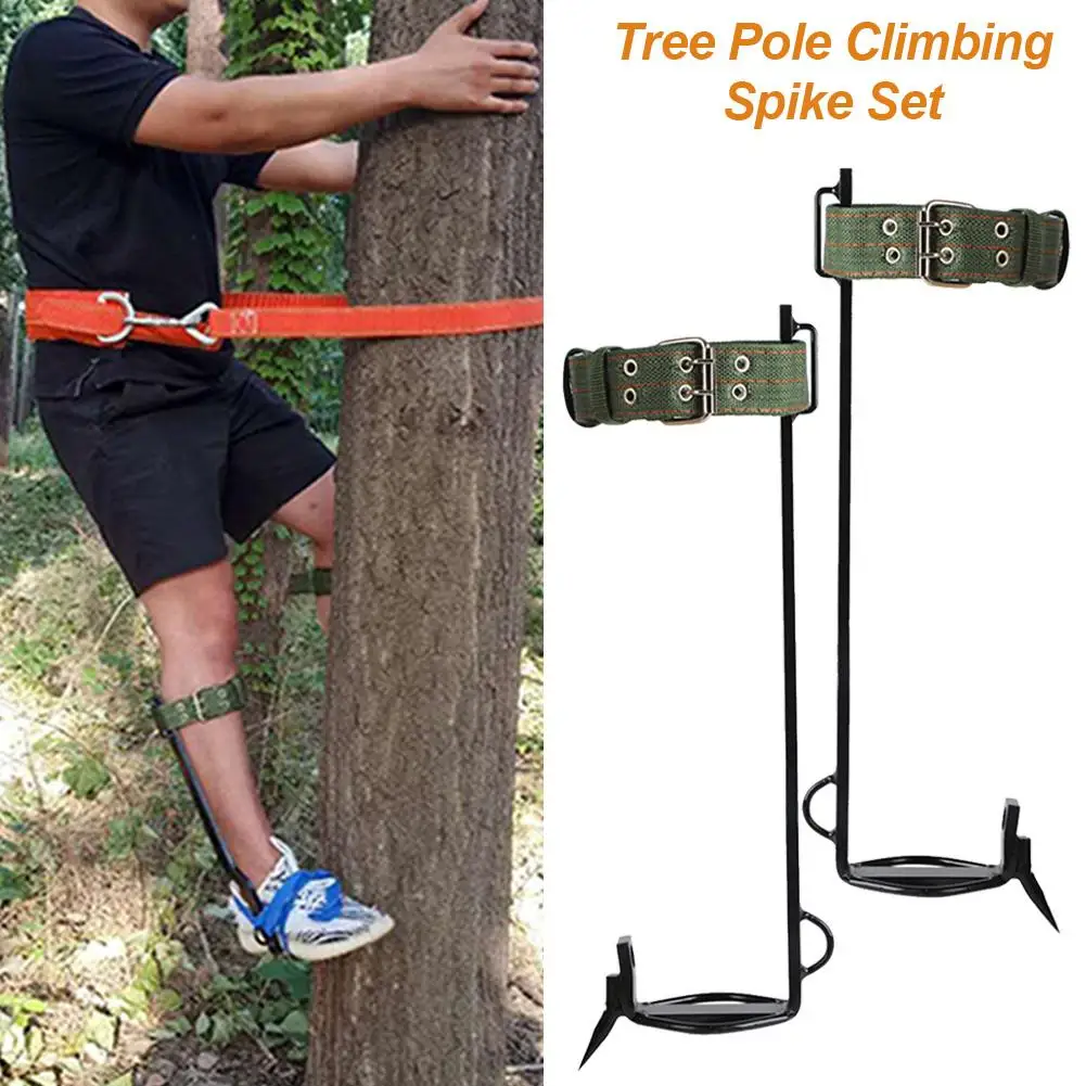 Tree Climbing Spike Set With Safety Belt Strong Load-bearing Capacity Tree Climbing Gaff Spikes Set Outdoor Camping Accessories