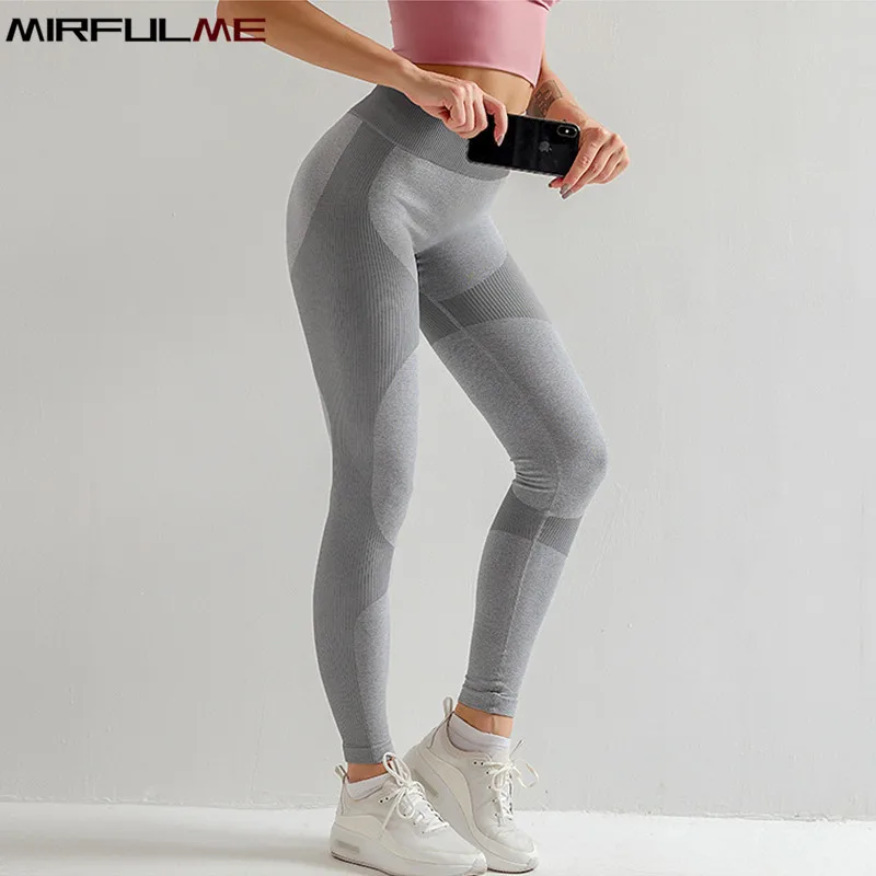 Yoga Pant Women Seamless Leggings Sport Woman Hit Color Running Trouser High Waist Gym Pant Femme Fitness Tights Elastic Leggins